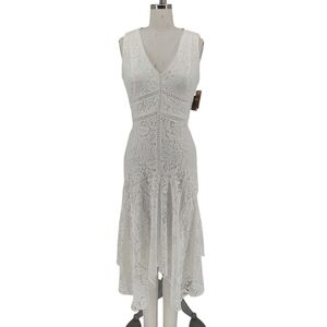 00528 NEW Taylor Lace Handkerchief Hem Dress White size 4 bohemian cottagecore
